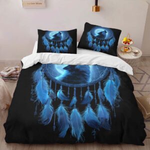 Alternative view of Housse de Couette Attrape-Rêves Bleu et Silhouette de Loup