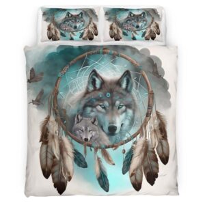 Housse de Couette Esprit Loup et Attrape-Rêves Mystique