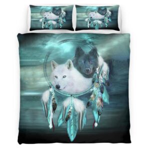 Housse de Couette Loup Attrape-Rêves Bleu Féerique