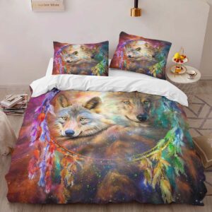 Alternative view of Housse de Couette Loup Attrape-Rêves Galaxie