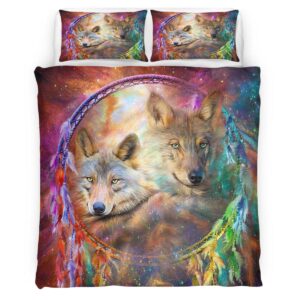 Housse de Couette Loup Attrape-Rêves Galaxie